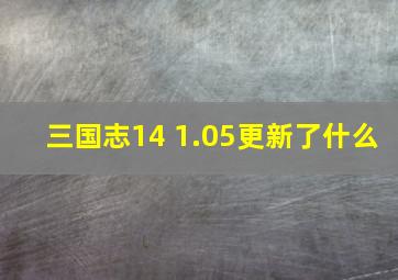 三国志14 1.05更新了什么